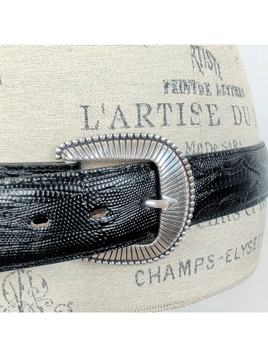 Vintage 90s Tony Lama Black Belt 38 Large Western Leather main image 4